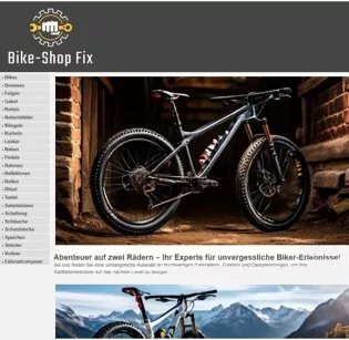 Webseite erstellen Layout Bike-Shop