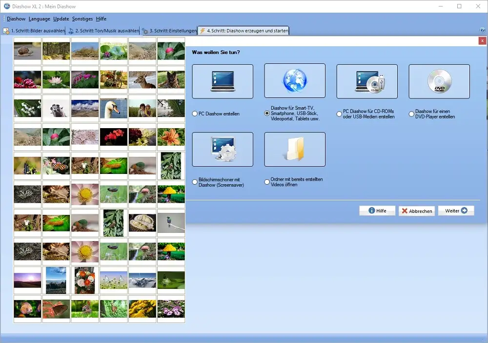 Diashow Programm Funktionen