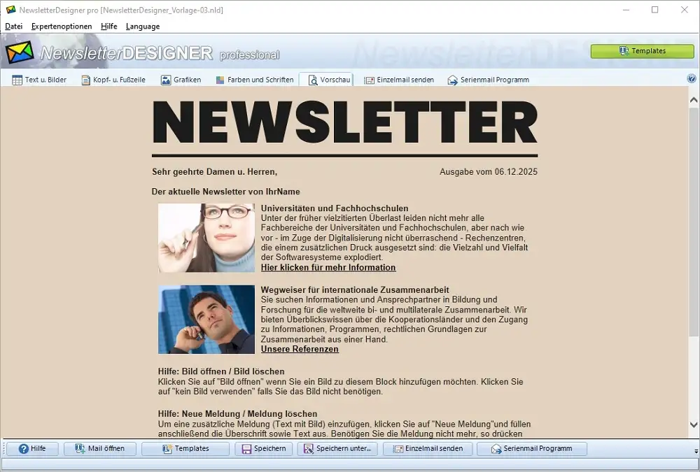 Newsletter Design Vorlagen