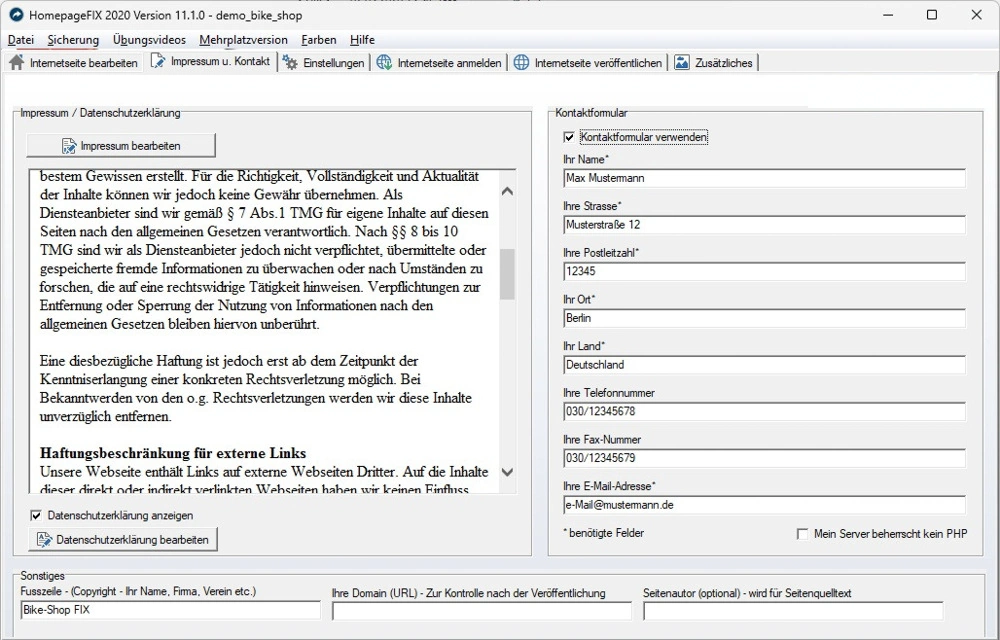 Professionelle Homepage Baukasten Software