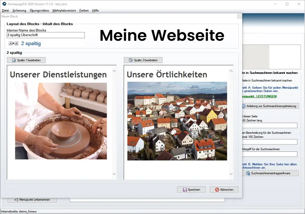 Homepage Programm für professionelle Webseiten-Erstellung
