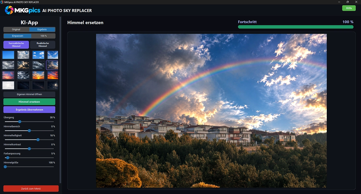 Himmel austauschen mit KI Screenshot