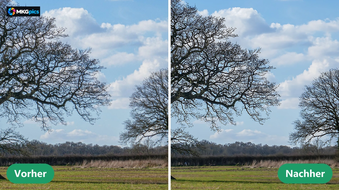 Vorher nachher Vergleich unscharfe Fotos scharf machen KI
