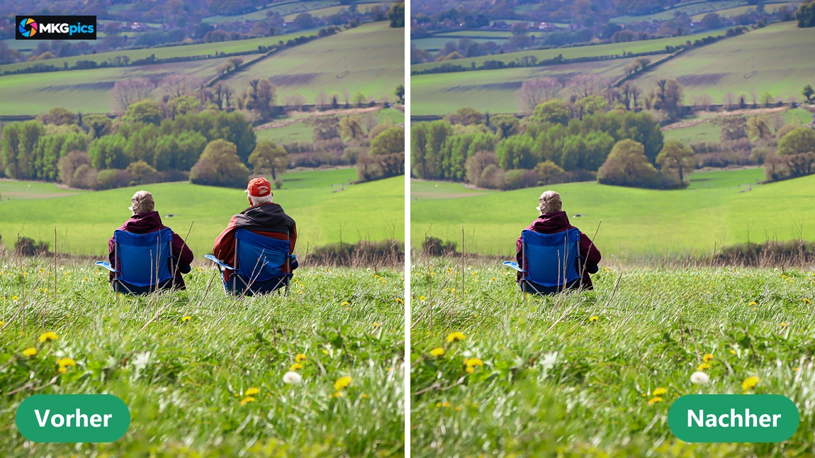 Vorher nachher Personen aus Fotos entfernen KI